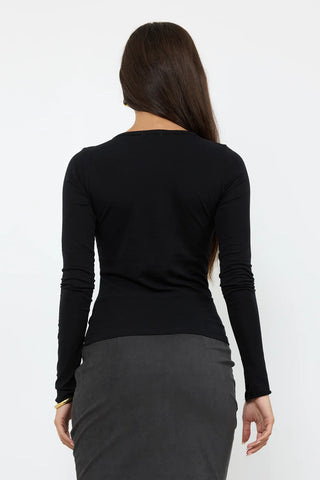 LA Made Florian Long Sleeve Keyhole Tee