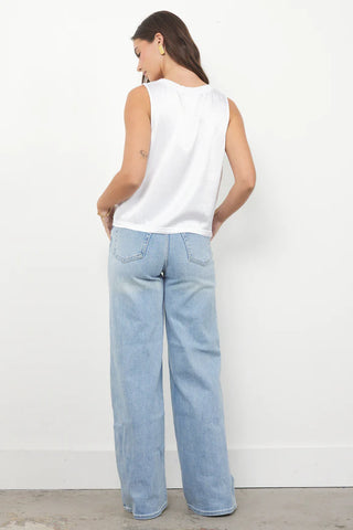 LA Made Lila Satin V Neck Tank Top