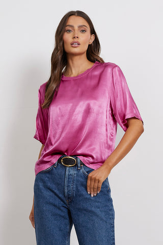 LA Made Nights in the City Silk Tee - Premium clothing at Lonnys NY - Just $88! Shop Womens clothing now 