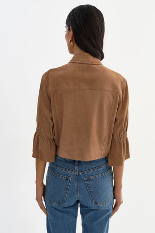 Lamarque Carolina Suede Ruffle Sleeve Jacket