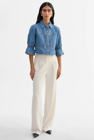 Lamarque Carolina Denim Ruffle Sleeve Jacket