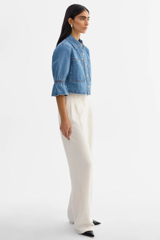 Lamarque Carolina Denim Ruffle Sleeve Jacket