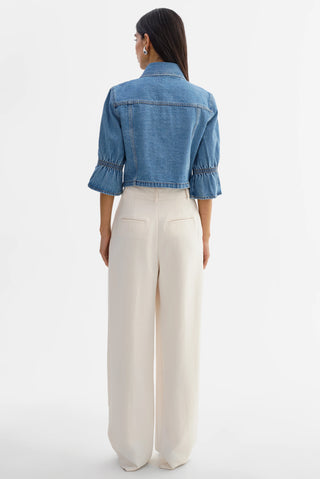 Lamarque Carolina Denim Ruffle Sleeve Jacket