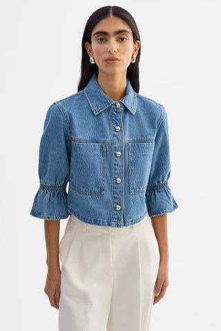 Lamarque Carolina Denim Ruffle Sleeve Jacket