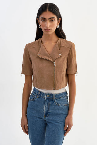 Lamarque Kirsi Cropped Suede Jacket