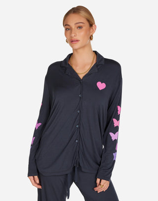 Lauren Moshi Alison Butterfly Heart Pajama Sets