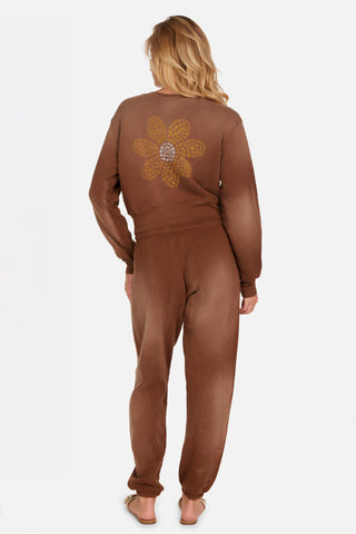 Lauren Mosh Arleta Butterfly Daisy Button Front Sweatshirt