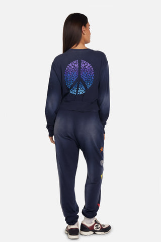 Lauren Moshi Arleta Butterfly Peace Snap Front Top