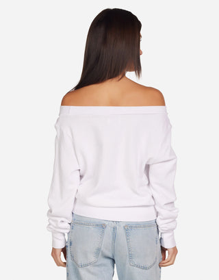 Lauren Moshi Bronwyn Je T'aime Off Shoulder Shirt