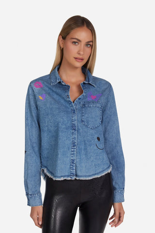 Lauren Moshi Saba Love Collage Button Down - Premium clothing at Lonnys NY - Just $220! Shop Womens clothing now 