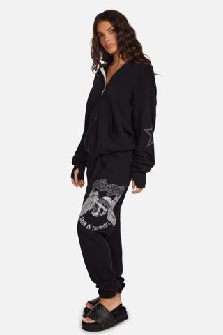 Lauren Moshi Tanzy Crystal Aerosmith Sweatpants