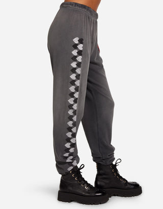 Lauren Moshi Tanzy Heart Racer Sweatpants