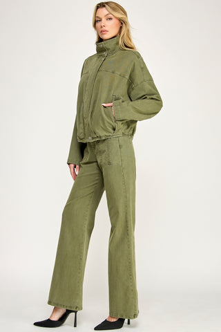 Level 99 Blake Funnel Neck Bomber Jacket