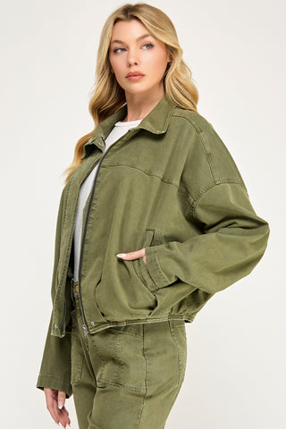 Level 99 Blake Funnel Neck Bomber Jacket