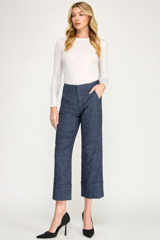 Level 99 Lauren Cropped Trouser Pants