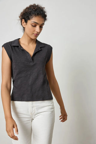 Lilla P Cap Sleeve Polo Shirt - Premium clothing at Lonnys NY - Just $106! Shop Womens clothing now 