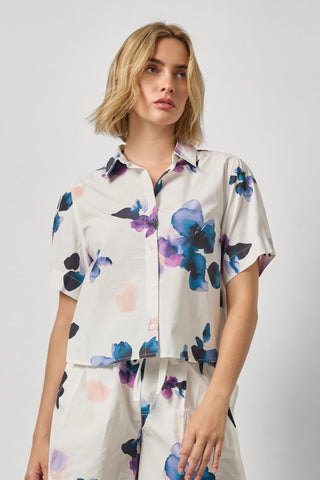 Lilla P Folded Sleeve Button Down Shirt