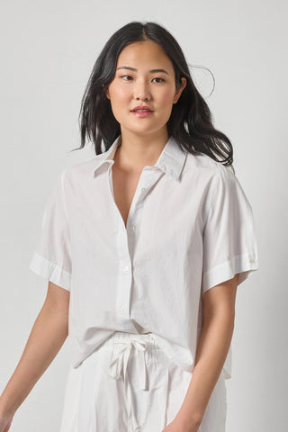 Lilla P Folded Sleeve Button Down Shirt