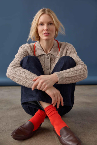 Lilla P Long Sleeve Polo Cardigan