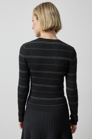 Lilla P Metallic Striped Cardigan