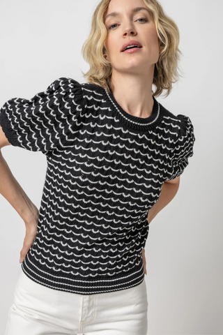Lilla P Pointelle Crewneck Sweater - Premium Shirts & Tops from LILLA P - Just $172! Shop now 