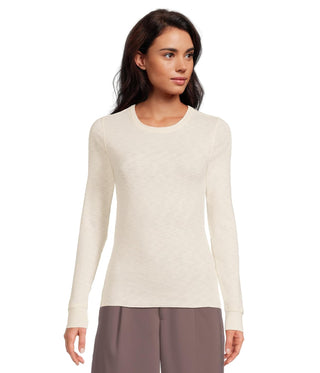 Lilla P Rib Slub Long Sleeve Crew Neck Shirt