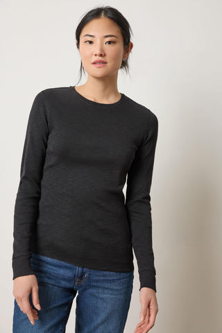 Lilla P Rib Slub Long Sleeve Crew Neck Shirt