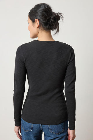 Lilla P Rib Slub Long Sleeve Crew Neck Shirt