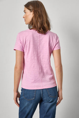 Lilla P Short Sleeve Back Seam V Neck Tee
