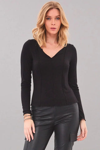 Lola & Sophie Exposed Seam Long Sleeve Top - Premium clothing at Lonnys NY - Just $72! Shop Womens clothing now 