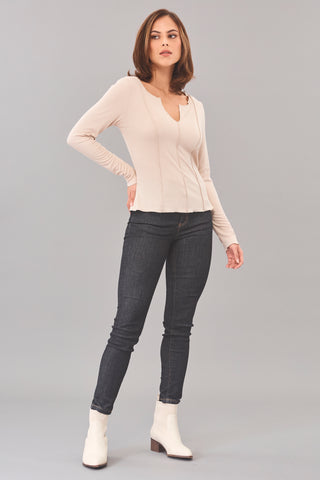 Lola & Sophie Exposed Seam Long Sleeve Top - Premium clothing at Lonnys NY - Just $72! Shop Womens clothing now 