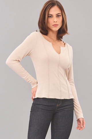 Lola & Sophie Exposed Seam Long Sleeve Top - Premium clothing at Lonnys NY - Just $72! Shop Womens clothing now 