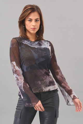 Lola & Sophie Full Moon Mesh Longsleeve - Premium clothing at Lonnys NY - Just $139! Shop Womens clothing now 