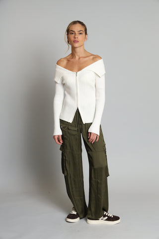 Lola + Sophie Marilyn Zip Front Sweater