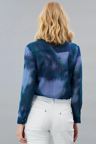 Lola & Sophie Tie Dye Voile Drawstring Top - Premium Shirts & Tops at Lonnys NY - Just $189! Shop Womens clothing now 