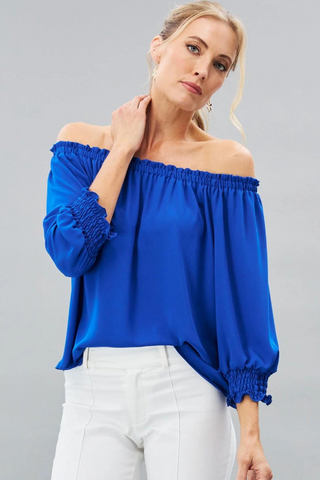 Lola & Sophie Georgette Off-Shoulder Top - Premium Shirts & Tops from Lola & Sophie - Just $84! Shop now 