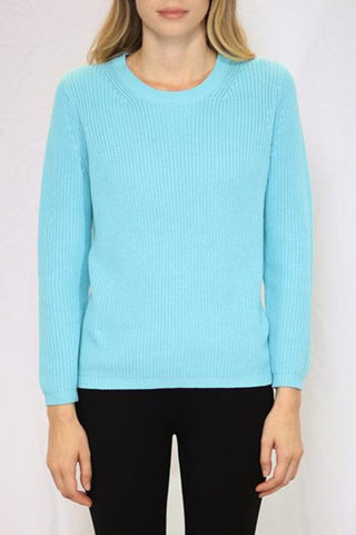 Lonnys Hi-Low Crew Neck Shaker stich pullover  Sweater - Premium  at Lonnys NY - Just $97! Shop Womens clothing now 