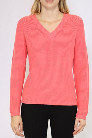 Lonnys Hi low shaker stitch v neck w side slits - Premium sweater at Lonnys NY - Just $97! Shop Womens clothing now 
