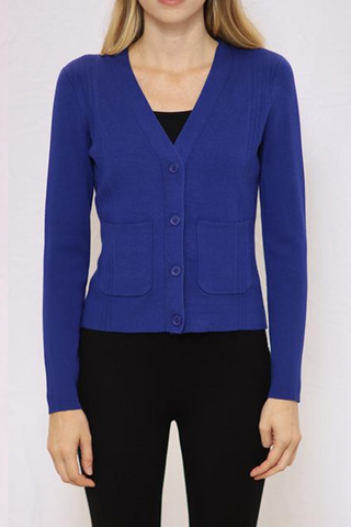 Lonnys Long Sleeve 3 Button V-Neck Cardi W/Pockets - Premium sweater at Lonnys NY - Just $97! Shop Womens clothing now 