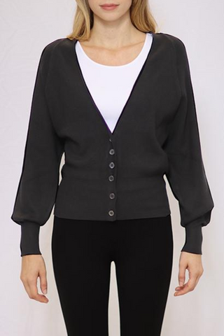 Lonnys Short Cardigan, V-Neck Long Raglan Sleeves - Premium  from Lonnys NY - Just $110! Shop now 