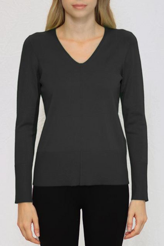 Lonnys V-Neck long sleeve pullover w front and back seam - Premium sweater at Lonnys NY - Just $97! Shop Womens clothing now 