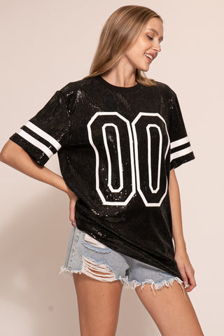 Love & Revenge Game Day Sequin Shirt Dress