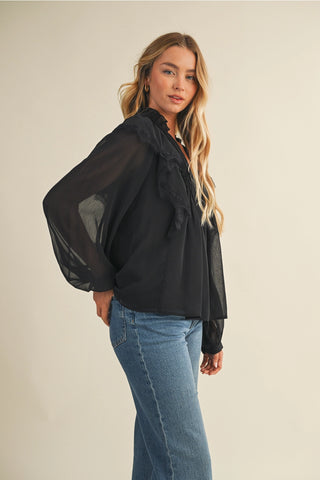 Love & Revenge Ruffle Lace Top