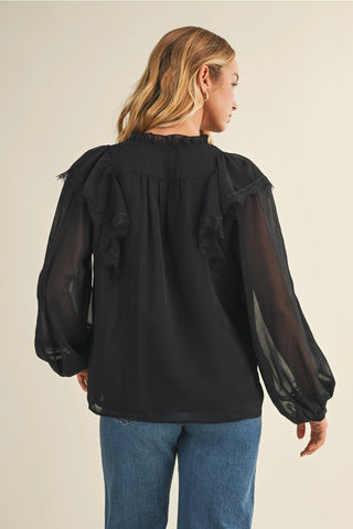 Love & Revenge Ruffle Lace Top