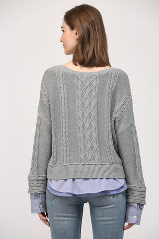 Love & Revenge Illusion Cable Knit Sweater - Premium clothing at Lonnys NY - Just $87! Shop Womens clothing now 