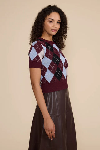 Lucy Paris Bria Argyle Knit Top