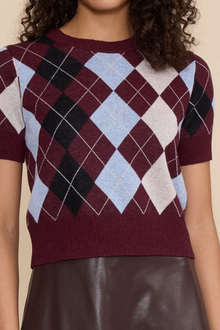 Lucy Paris Bria Argyle Knit Top