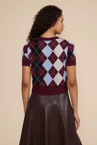 Lucy Paris Bria Argyle Knit Top