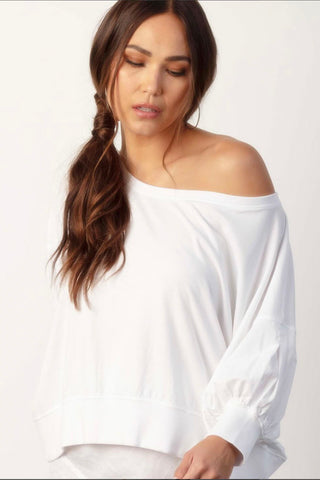 M.I.L.A. Puff Sleeve Off Shoulder Shirt - Premium Shirts & Tops at Lonnys NY - Just $106! Shop Womens clothing now 