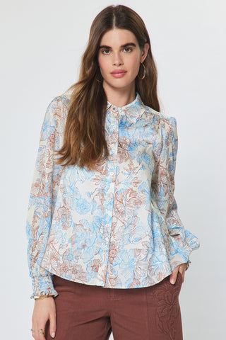 Madison Floral Button Down Blouse